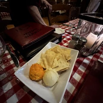 The Angus Barn - Their homemade cheese spread and crackers - Steakhouses Near Me - Raleigh, North Carolina