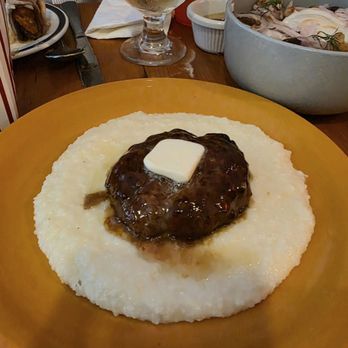 C as in Charlie - Seouls'bury steak with grits on the bottom. - Korean Near Me - New York, New York
