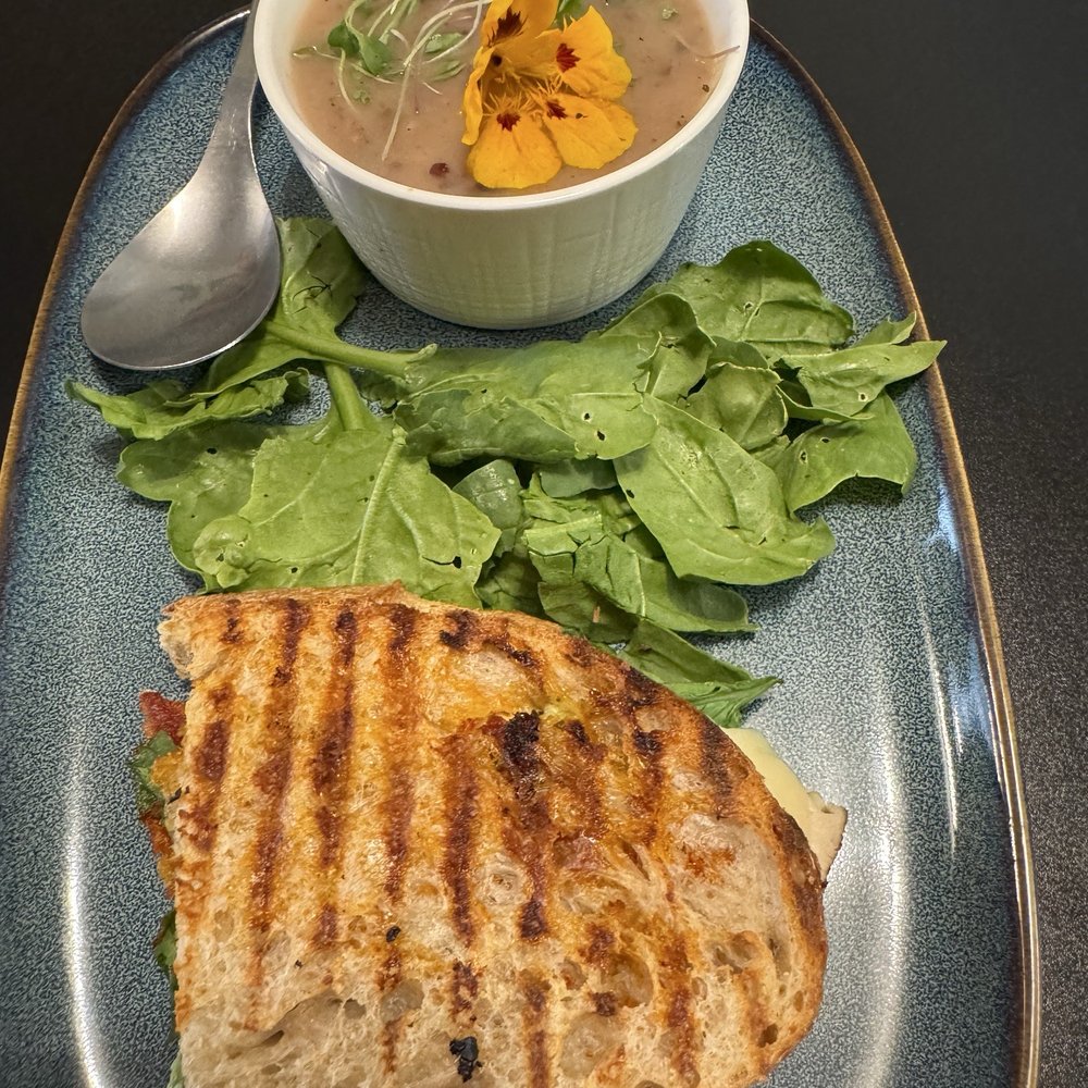 Matkat Cafe - Grilled turkey with wild rice & mushroom soup - Cafes Near Me - Oakdale, California Matkat Cafe - Grilled turkey with wild rice & mushroom soup - Cafes Near Me - Oakdale, California