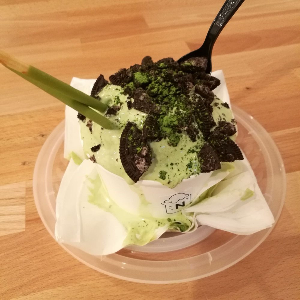 Poke Nagomi - Matcha liquid nitrogen ice cream with Oreo topping and matcha pocky sticks! ($5) from Nice Cream Lab pop-up shop inside poke nagomi - Poke Near Me - New Brunswick, New Jersey Poke Nagomi - Matcha liquid nitrogen ice cream with Oreo topping and matcha pocky sticks! ($5) from Nice Cream Lab pop-up shop inside poke nagomi - Poke Near Me - New Brunswick, New Jersey