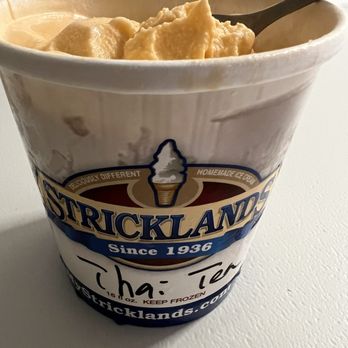 Stricklands Ice Cream - Digging into Stricklands' Thai Tea - Ice Cream & Frozen Yogurt Near Me - Costa Mesa, California Stricklands Ice Cream - Digging into Stricklands' Thai Tea - Ice Cream & Frozen Yogurt Near Me - Costa Mesa, California