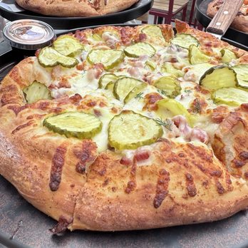 Crust & Cocktails - Pickle pizza (not its actual name) - Cocktail Bars Near Me - Akron, Ohio