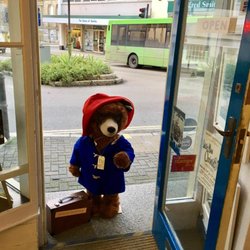 Morrab Studio - Steiff Paddington Bear on the doorstep of Morrab Studio