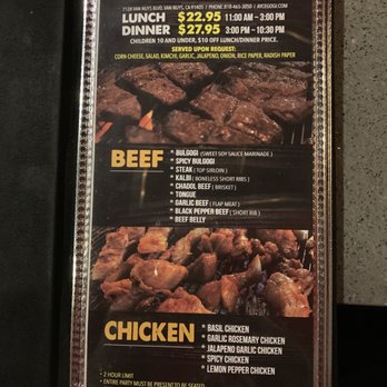 AYCE Gogi - VAN NUYS - Menu - Korean Near Me - Van Nuys, California