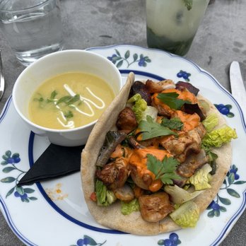 Sens Restaurant - Cream of corn (soup of the day) and chicken pita sandwich - Venues & Event Spaces Near Me - San Francisco, California Sens Restaurant - Cream of corn (soup of the day) and chicken pita sandwich - Venues & Event Spaces Near Me - San Francisco, California