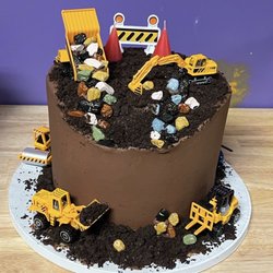 Slice of Heaven - Super cool 2 year olds birthday cake for my heavy equipment nuts grandson.