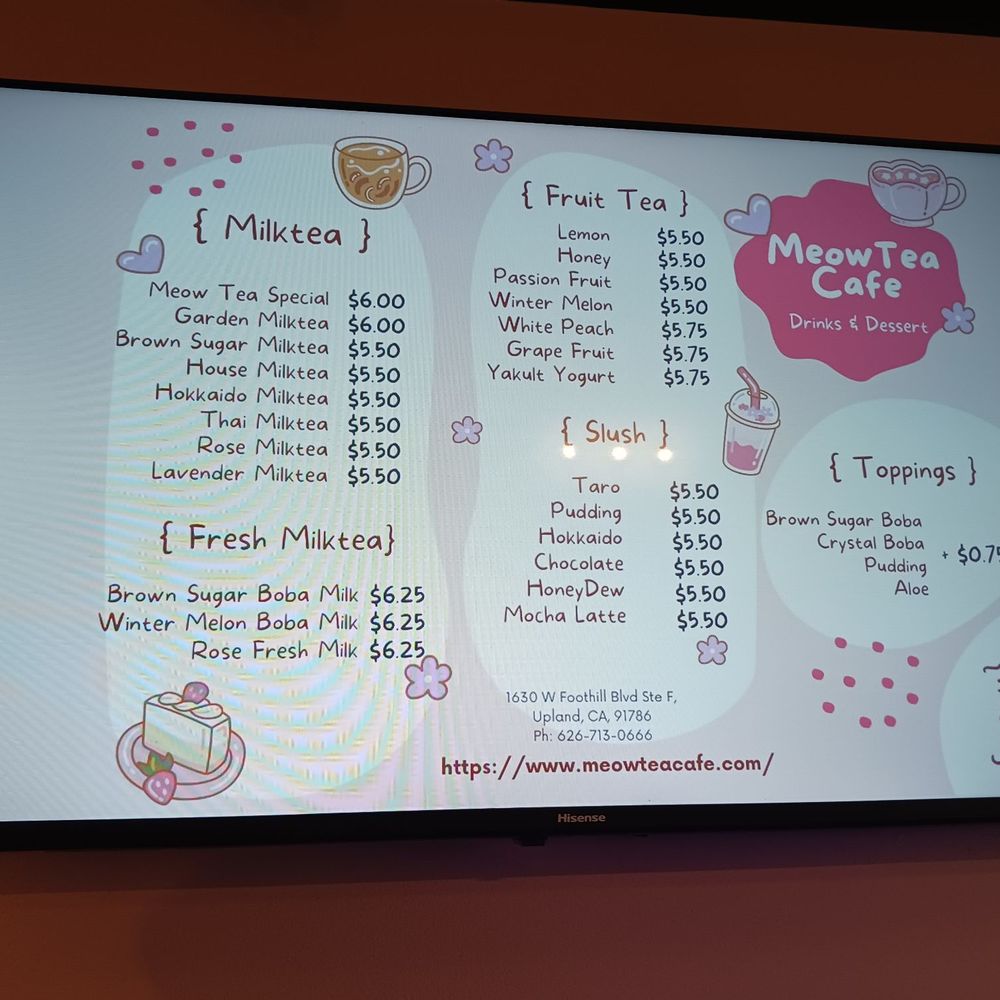 Meow Tea Cafe - Bubble Tea Near Me - Upland, California