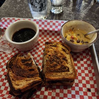 Buffalo Bill's Tavern & Museum - French dip on rye with corn chowder - American Near Me - Show Low, Arizona Buffalo Bill's Tavern & Museum - French dip on rye with corn chowder - American Near Me - Show Low, Arizona