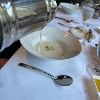 Chez Bacchus - Creamy garlic soup - New American Near Me - Long Beach, California Chez Bacchus - Creamy garlic soup - New American Near Me - Long Beach, California