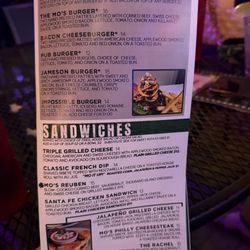 Mo's Irish Pub - Dinner menu 9.25