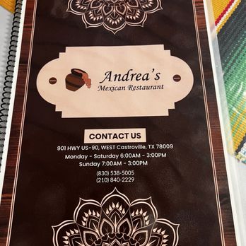 Andrea's Mexican Restaurant - Menu - Mexican Near Me - Castroville, Texas