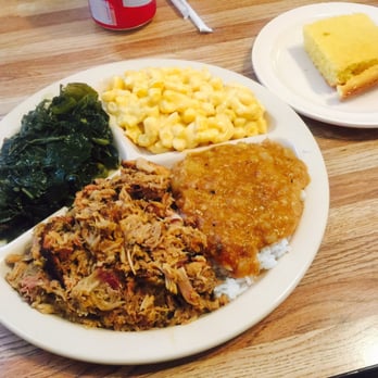 Dennis BBQ - Pulled pork BBQ, Collards, Mac-n-cheese and corn bread - show stopper! Delish! - Barbeque Near Me - Hephzibah, Georgia Dennis BBQ - Pulled pork BBQ, Collards, Mac-n-cheese and corn bread - show stopper! Delish! - Barbeque Near Me - Hephzibah, Georgia
