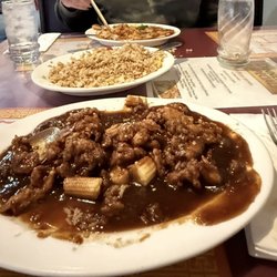 Dragon Palace - Sesame chicken but it tasted like fried chicken tenders in a brown gravy sauce. Pork Fried rice was also dry and bland.