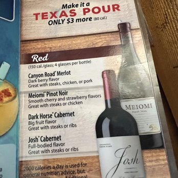 Texas Roadhouse - No prices?? How many more ounces in a Texas pour?? - Steakhouses Near Me - Irving, Texas Texas Roadhouse - No prices?? How many more ounces in a Texas pour?? - Steakhouses Near Me - Irving, Texas