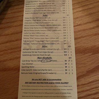 Saru Handroll Bar - Drink menu - Sushi Bars Near Me - San Francisco, California Saru Handroll Bar - Drink menu - Sushi Bars Near Me - San Francisco, California