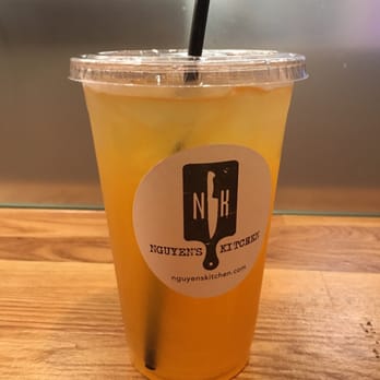 Nguyen's Kitchen - Peach and Lychee Green Tea ($2.95) - Vietnamese Near Me - Orange, California