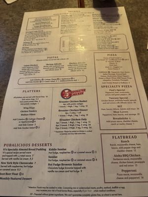 Menu photo 2 Paul's Pub Johannesburg, MI Menu photo 2 Paul's Pub Johannesburg, MI