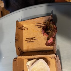 McDonald's - Don't they teach the employees how long to cook the meat? Gross.