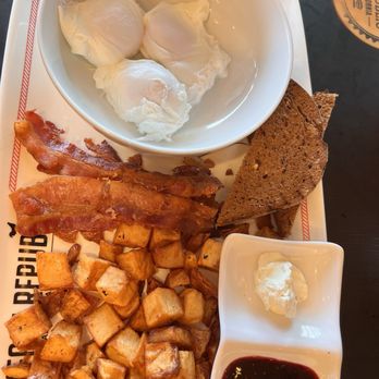 Breakfast Republic - American breakfast - poached eggs, bacon, yummy potatoes - Breakfast & Brunch Near Me - Long Beach, California Breakfast Republic - American breakfast - poached eggs, bacon, yummy potatoes - Breakfast & Brunch Near Me - Long Beach, California