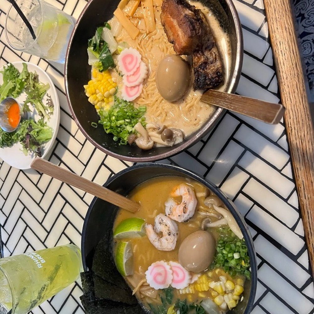 Speakeasy Ramen - Thai curry ramen with shrimp and Tonkotsu ramen. - Ramen Near Me - Springfield, Ohio Speakeasy Ramen - Thai curry ramen with shrimp and Tonkotsu ramen. - Ramen Near Me - Springfield, Ohio