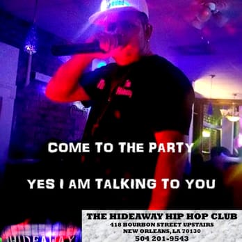 The Hideaway - a man in a party hat - Dance Clubs Near Me - New Orleans, Louisiana The Hideaway - a man in a party hat - Dance Clubs Near Me - New Orleans, Louisiana
