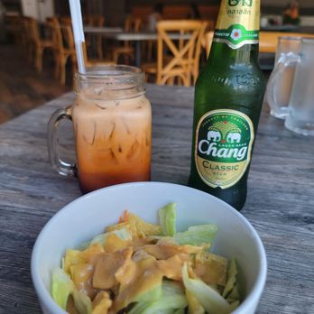 Thai At Main Street - Side salad, Thai Iced Te, Chang beer - Thai Near Me - Durham, North Carolina Thai At Main Street - Side salad, Thai Iced Te, Chang beer - Thai Near Me - Durham, North Carolina
