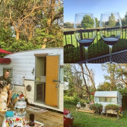 Peach Island Farms - Our lovely accommodations-a 1962 Shasta trailer