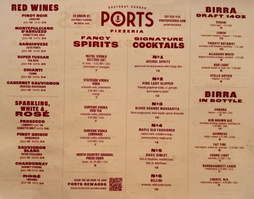 Menu photo 1 Ports Pizzeria Boothbay Harbor, ME Menu photo 1 Ports Pizzeria Boothbay Harbor, ME