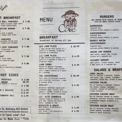 Lil Lamb Cafe - Menu side 2 (4/10/25)