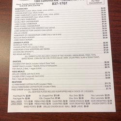 T J's Place - Menu