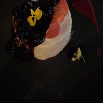 La Josie - Banana tres leches cake with blueberry and strawberry topping! To-die-for!! - Mexican Near Me - Chicago, Illinois