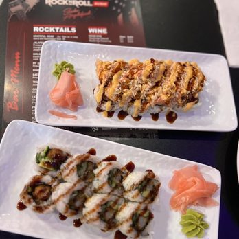 Rock N Roll Sushi - Shrimp Tempura Roll and Pyro Roll - Sushi Bars Near Me - Cypress, Texas Rock N Roll Sushi - Shrimp Tempura Roll and Pyro Roll - Sushi Bars Near Me - Cypress, Texas