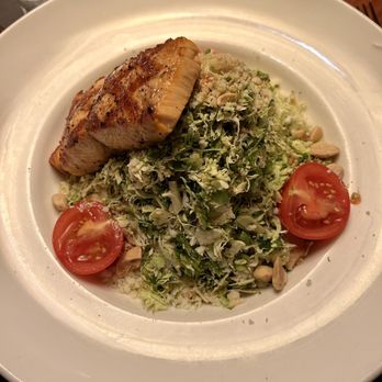 Doc B's Restaurant + Bar - Brussels Sprout Salad with salmon - Bars Near Me - Coral Gables, Florida
