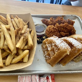 Namkeen - Chicken and waffles w/ a side of fries! - Chicken Shop Near Me - Chatham, New Jersey Namkeen - Chicken and waffles w/ a side of fries! - Chicken Shop Near Me - Chatham, New Jersey
