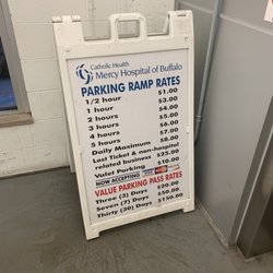 Mercy Hospital - This is helpful. Right by the elevator on the ground floor of the parking structure.