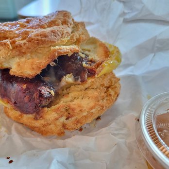 Hola Adios Coffeeshop - The Sal Biscuit Sandwich ($9). Good, but wish there was more chorizo. 11/6/2022 - Coffee & Tea Near Me - Tustin, California Hola Adios Coffeeshop - The Sal Biscuit Sandwich ($9). Good, but wish there was more chorizo. 11/6/2022 - Coffee & Tea Near Me - Tustin, California