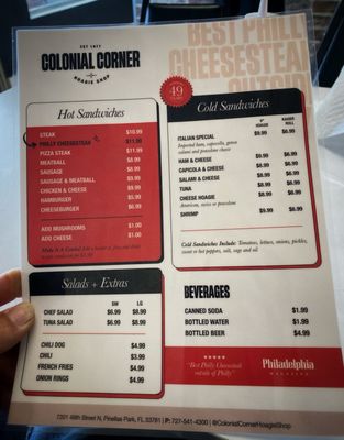 Menu photo 1 Colonial Corner Hoagie Shop Pinellas Park, FL Menu photo 1 Colonial Corner Hoagie Shop Pinellas Park, FL