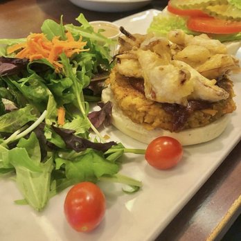 Lovin Spoonfuls Vegan Restaurant - BBQ burger with a salad - Vegan Near Me - Tucson, Arizona Lovin Spoonfuls Vegan Restaurant - BBQ burger with a salad - Vegan Near Me - Tucson, Arizona