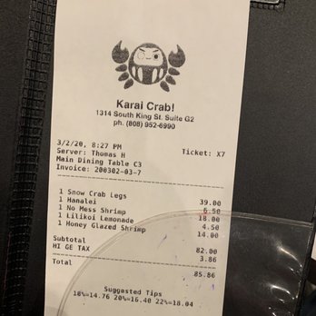 Karai Crab - Total - Seafood Near Me - Honolulu, Hawaii