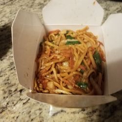 China House - House lo mein which is lo mein noodles veggies, chicken ,shrimp ,pork ,and beef