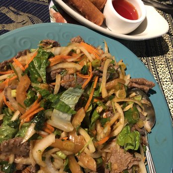 Thai Express - Beef salad & pork egg roll - Thai Near Me - Oregon City, Oregon