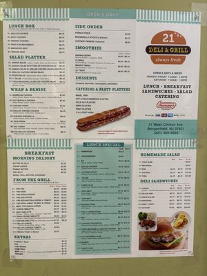 Menu photo 1 21 Deli & Grill Bergenfield, NJ
