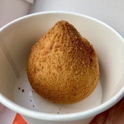 Whatafood - The large chicken coxinha has a crispy crust and soft mashed interior
