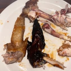 Westy's - The blood is oozing out of the bone that was the raw chicken that was brought out to us.