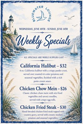 Menu photo 1 Bluewater Lounge Bodega Bay, CA Menu photo 1 Bluewater Lounge Bodega Bay, CA