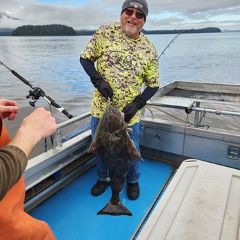 Game Creek Guides - Hubby had a great fight getting this halibut in. We couldn't keep it because it was 2" too long. - Fishing Near Me Game Creek Guides - Hubby had a great fight getting this halibut in. We couldn't keep it because it was 2" too long. - Fishing Near Me