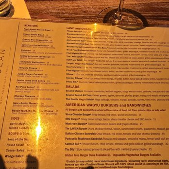 Land Ocean Restaurant Reno - Menu - New American Near Me - Reno, Nevada