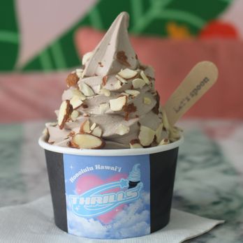 Thrills Soft Serve - Reese's Peanut Butter Oreo soft serve with almonds. - Ice Cream & Frozen Yogurt Near Me - Honolulu, Hawaii Thrills Soft Serve - Reese's Peanut Butter Oreo soft serve with almonds. - Ice Cream & Frozen Yogurt Near Me - Honolulu, Hawaii
