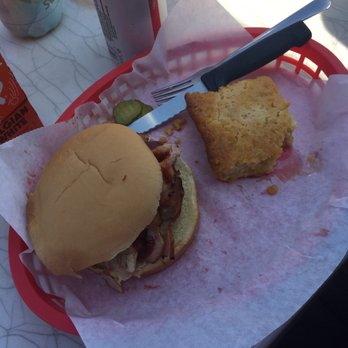 Two Dudes Barbeque - Pork loin sandwich and corn casserole - Barbeque Near Me - Warrenton, Missouri