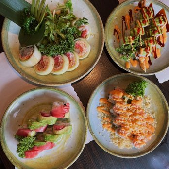 Oni Sushi - Hawaiian Roll, Cucumber sashimi roll. Forgot the name of the two on the right - Sushi Bars Near Me - Claremont, California Oni Sushi - Hawaiian Roll, Cucumber sashimi roll. Forgot the name of the two on the right - Sushi Bars Near Me - Claremont, California